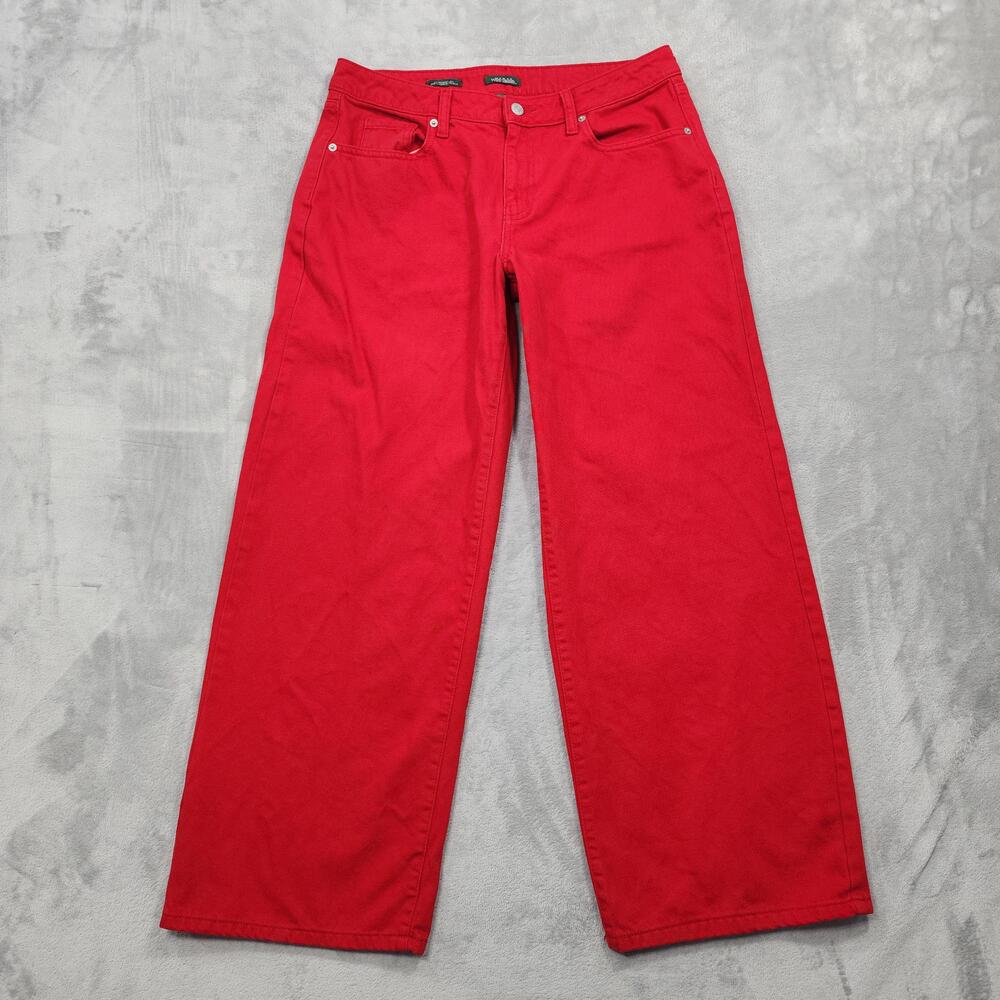 Wild Fable Jeans Womens 10 Red Low Rise Baggy Wide Leg Rigid Denim Casual Skate